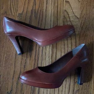 Barneys NY chocolate platform pumps